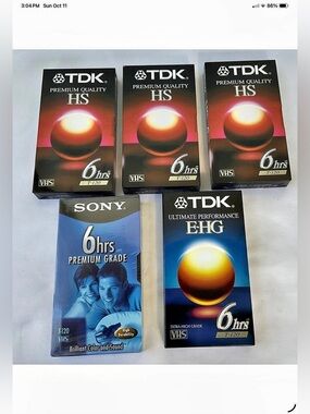 TDK VHS Tapes 6 Hours Blank Media NWT